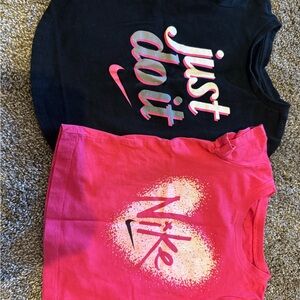 Nike Kids' Black and Pink Graphic Tees